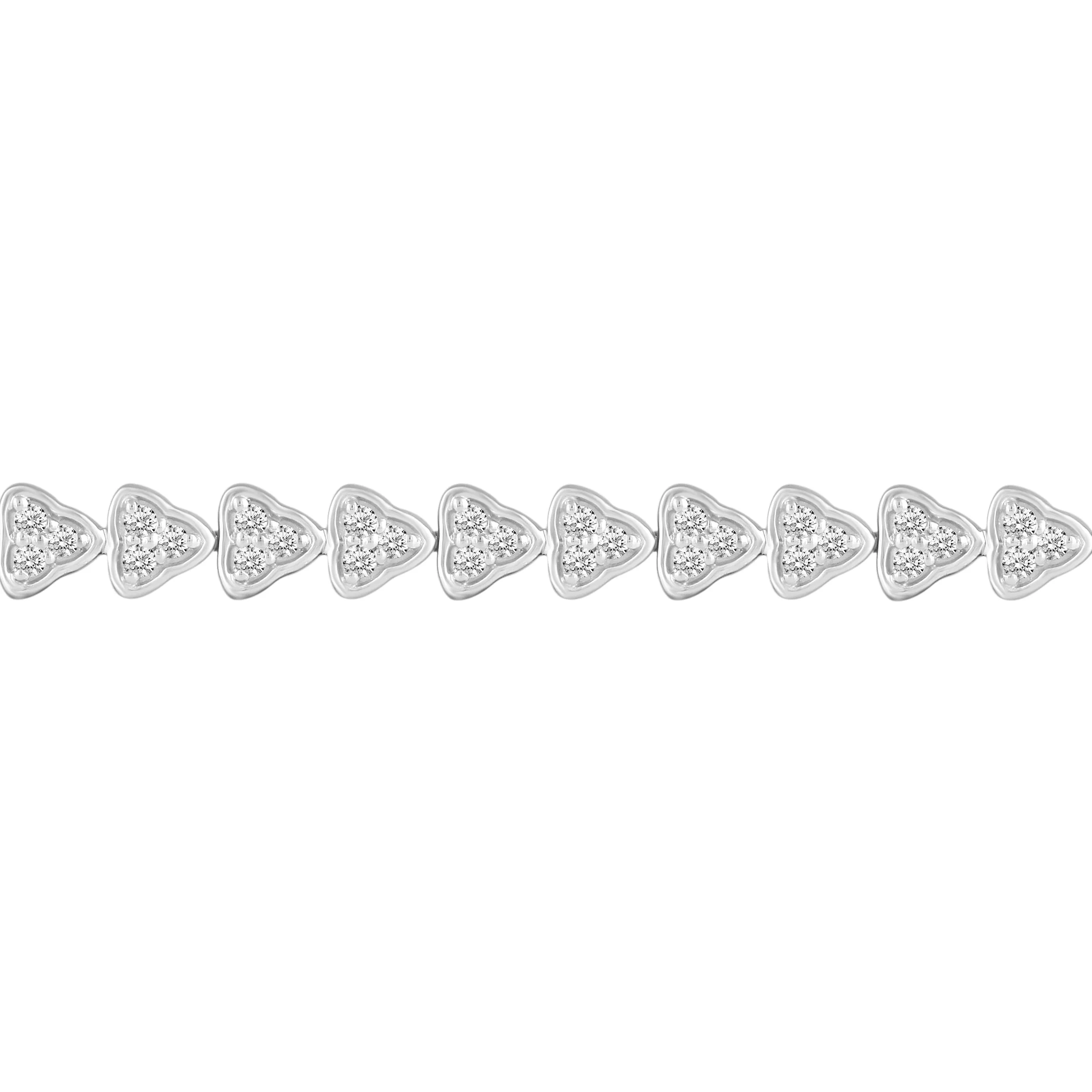 1 1/4 CT TW Diamond Triangle Tennis Bracelet in Sterling Silver