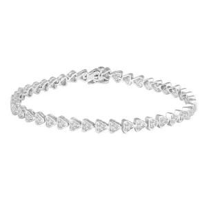 1 1/4 CT TW Diamond Triangle Tennis Bracelet in Sterling Silver