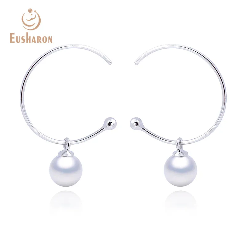 10 Pairs Half Circle Freshwater Pearl Hoop Earrings