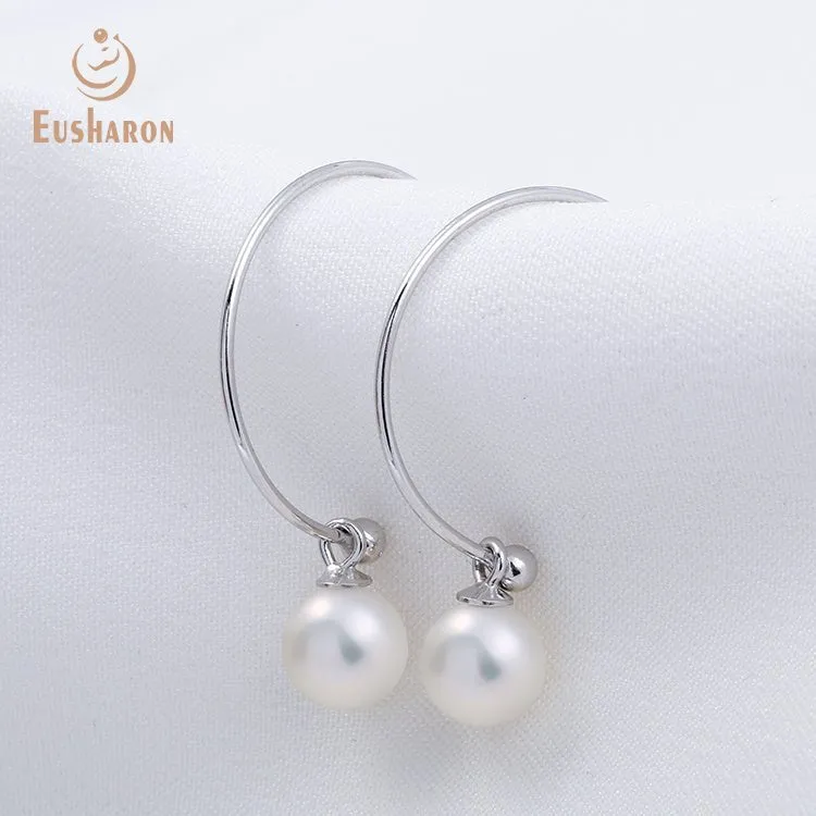 10 Pairs Half Circle Freshwater Pearl Hoop Earrings