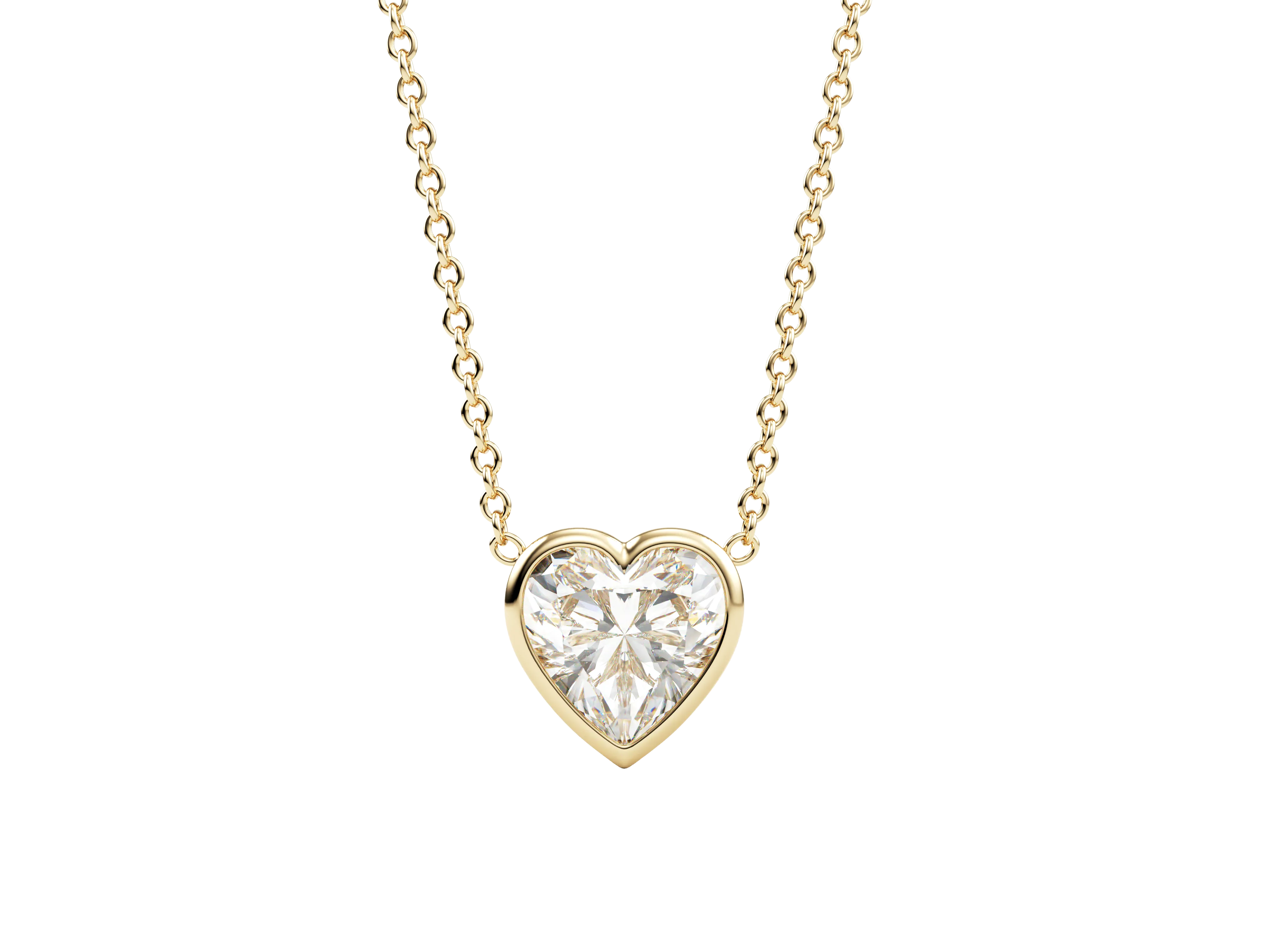 14k Bezel Topaz Heart Necklace