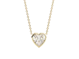 14k Bezel Topaz Heart Necklace
