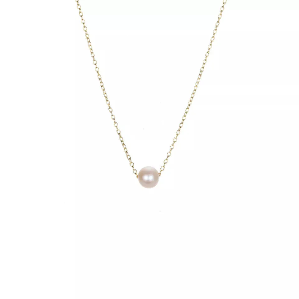 14K Gold-Filled Dainty Pearl Choker Necklace