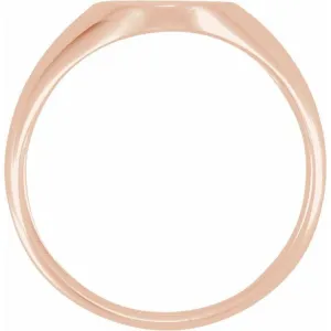 14K Rose 10x8 mm Oval Signet Ring