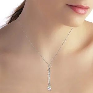 1.8 Carat 14K Solid White Gold Necklace Diamond White Topaz