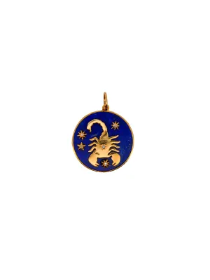 18.64ct Diamond Lapis Lazuli 18K Gold Scorpio Pendant