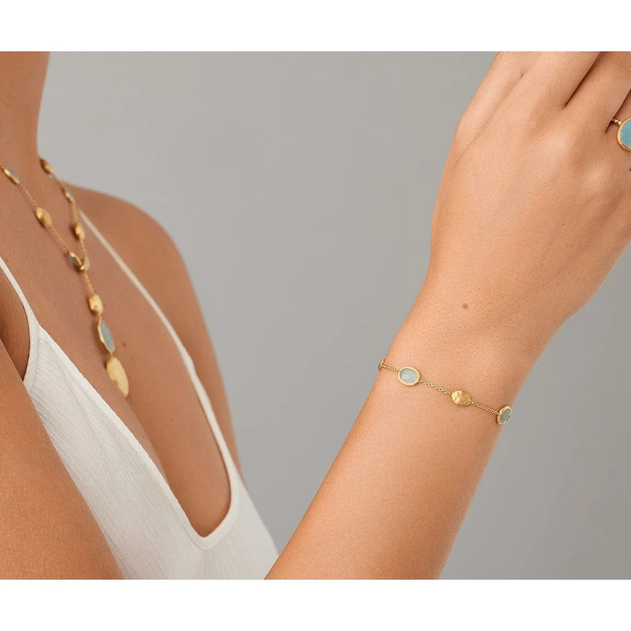 18K Siviglia Gold Bracelet w/Aquamarine - BB1874 AQ01 Y 02