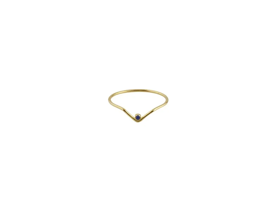 18kt Gold Arrow Ring - Lapis