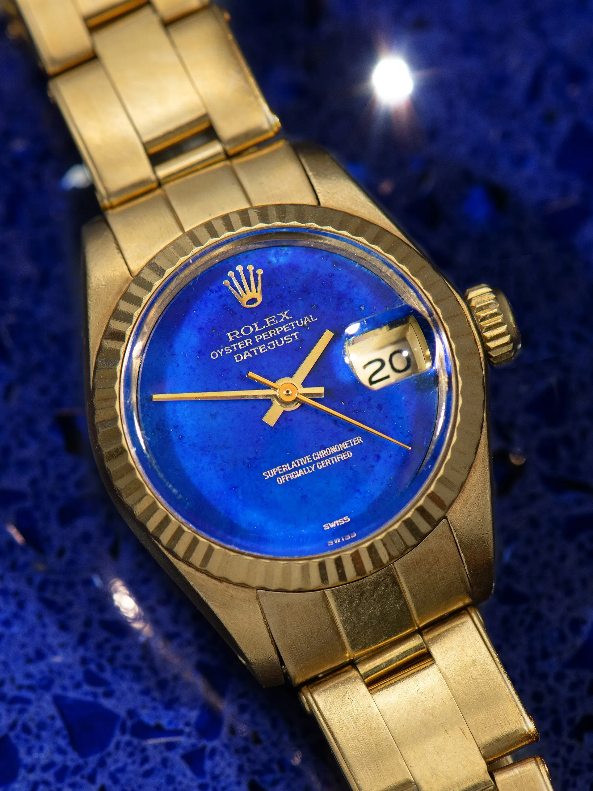 1981 Rolex Ladies Datejust 18K YG (Ref. 6917) Lapis Stone Dial