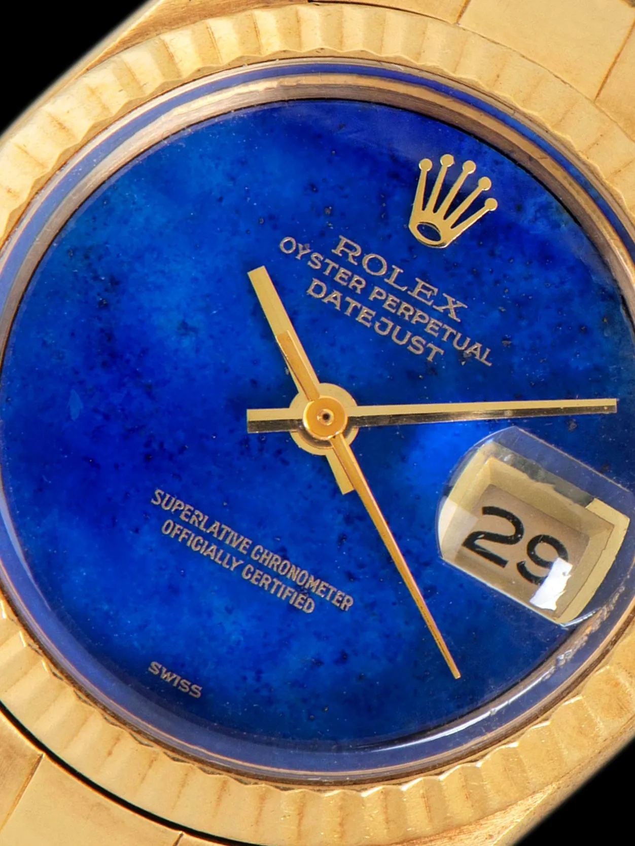 1981 Rolex Ladies Datejust 18K YG (Ref. 6917) Lapis Stone Dial