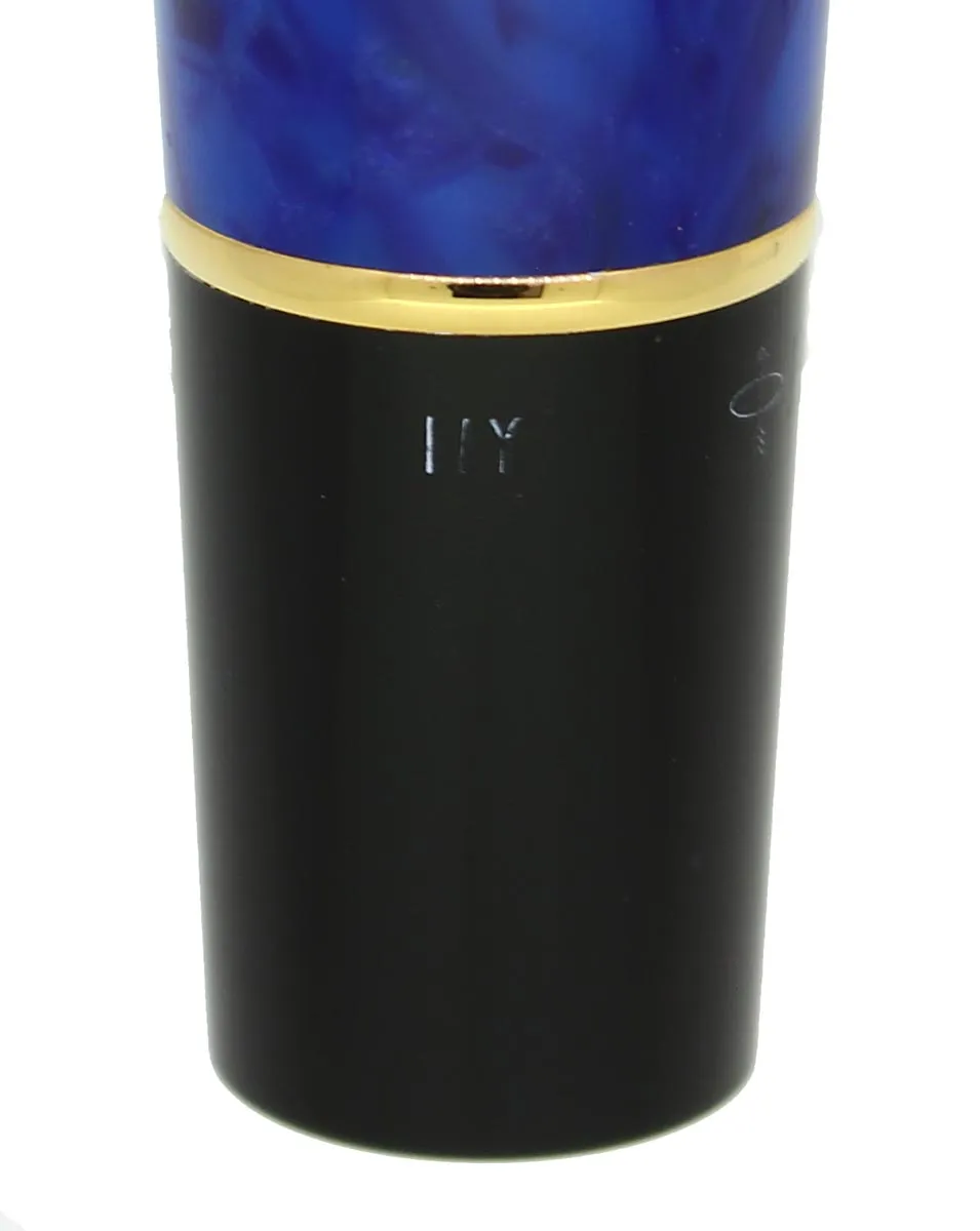 1996 PARKER DUOFOLD INTERNATIONAL LAPIS LAZULI BLUE FOUNTAIN PEN 18K FINE NIB MINT
