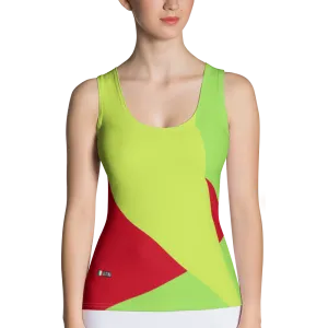 #19e47cb0 - Cherry Green Apple Kiwi - ALTINO Fitted Tank Top