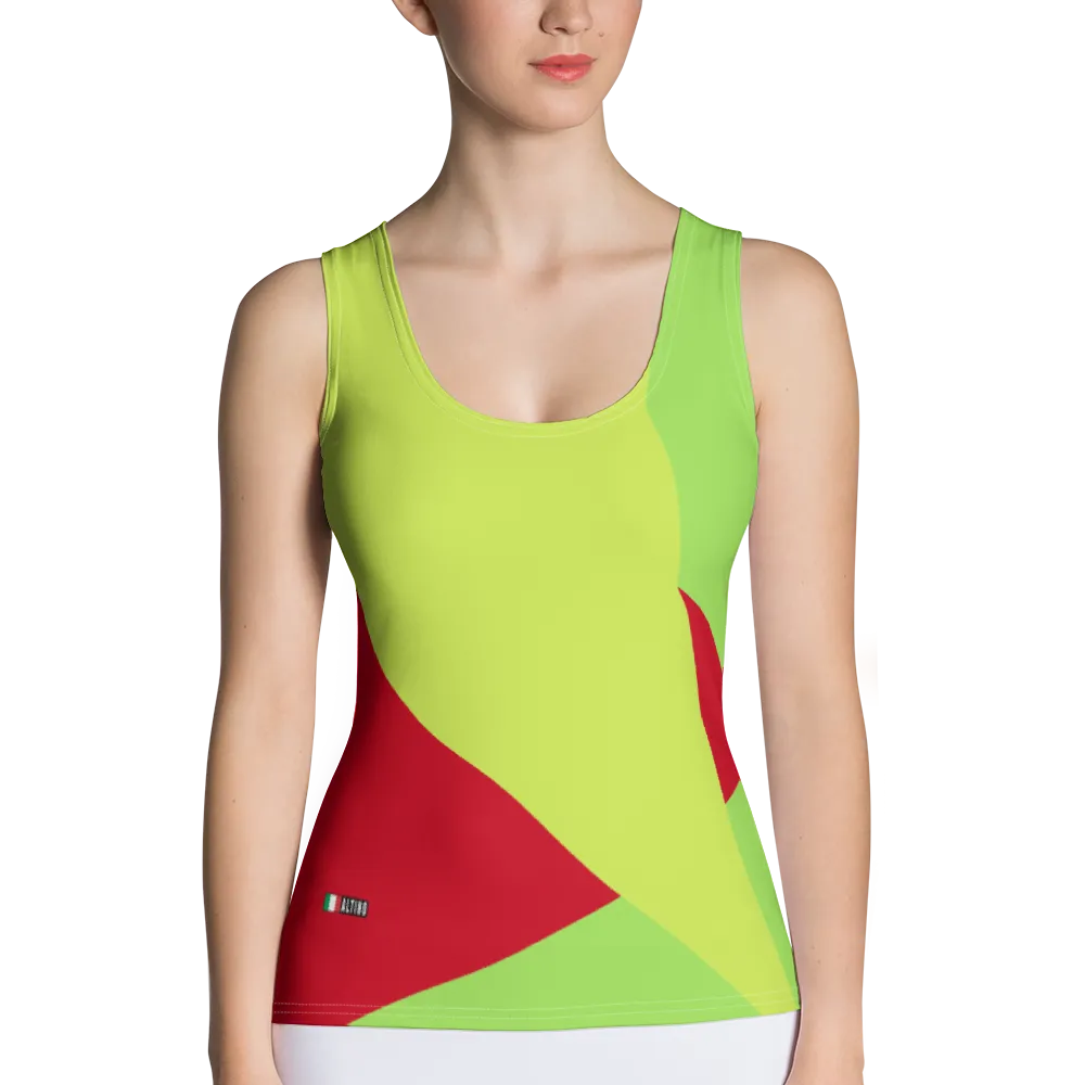 #19e47cb0 - Cherry Green Apple Kiwi - ALTINO Fitted Tank Top