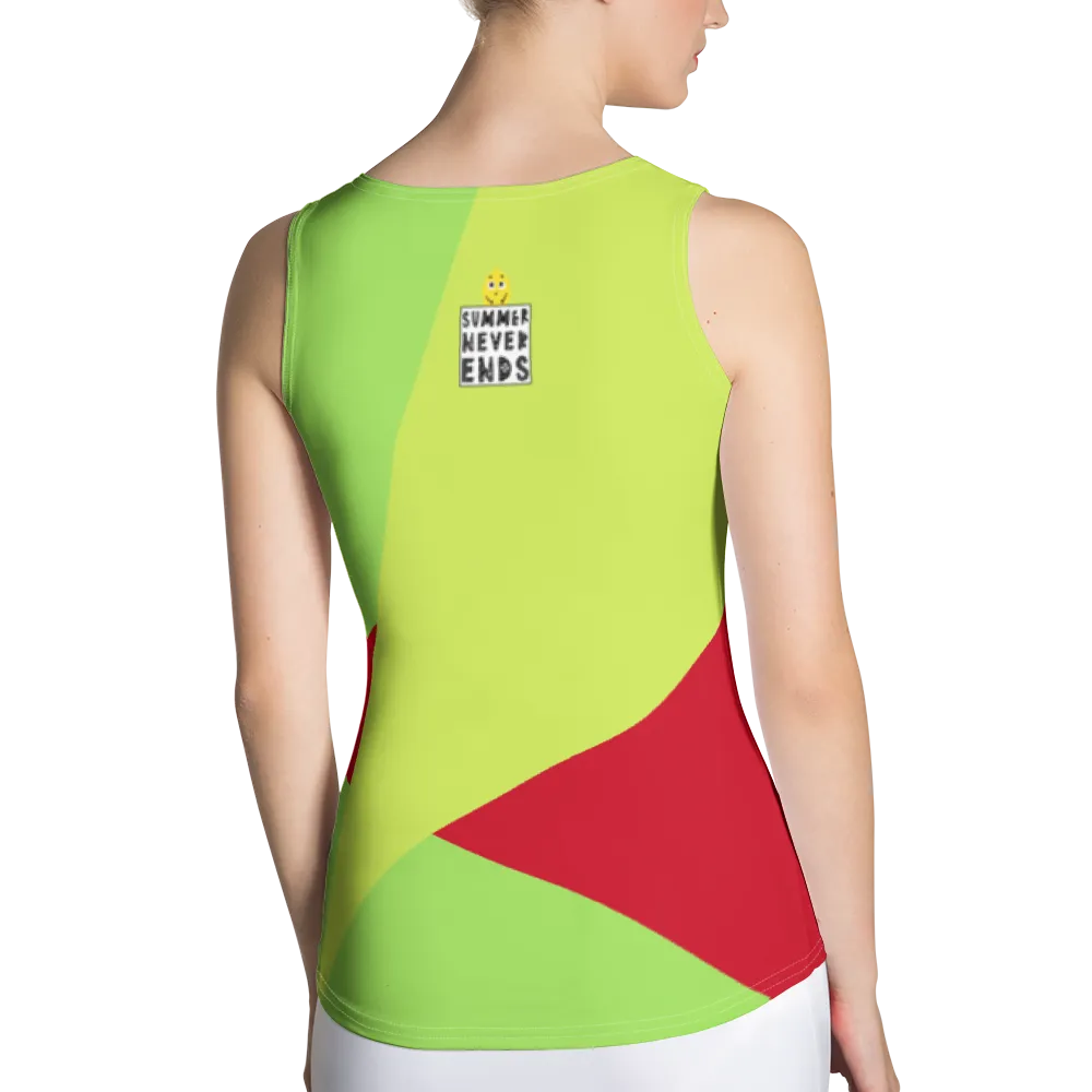 #19e47cb0 - Cherry Green Apple Kiwi - ALTINO Fitted Tank Top