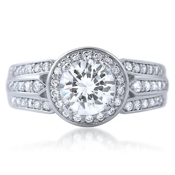 2.05 CTW Modern Simulated Diamond Halo Ring