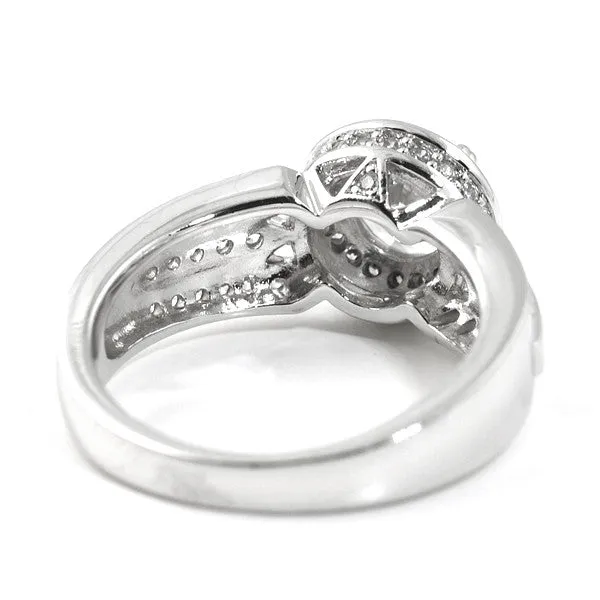 2.05 CTW Modern Simulated Diamond Halo Ring