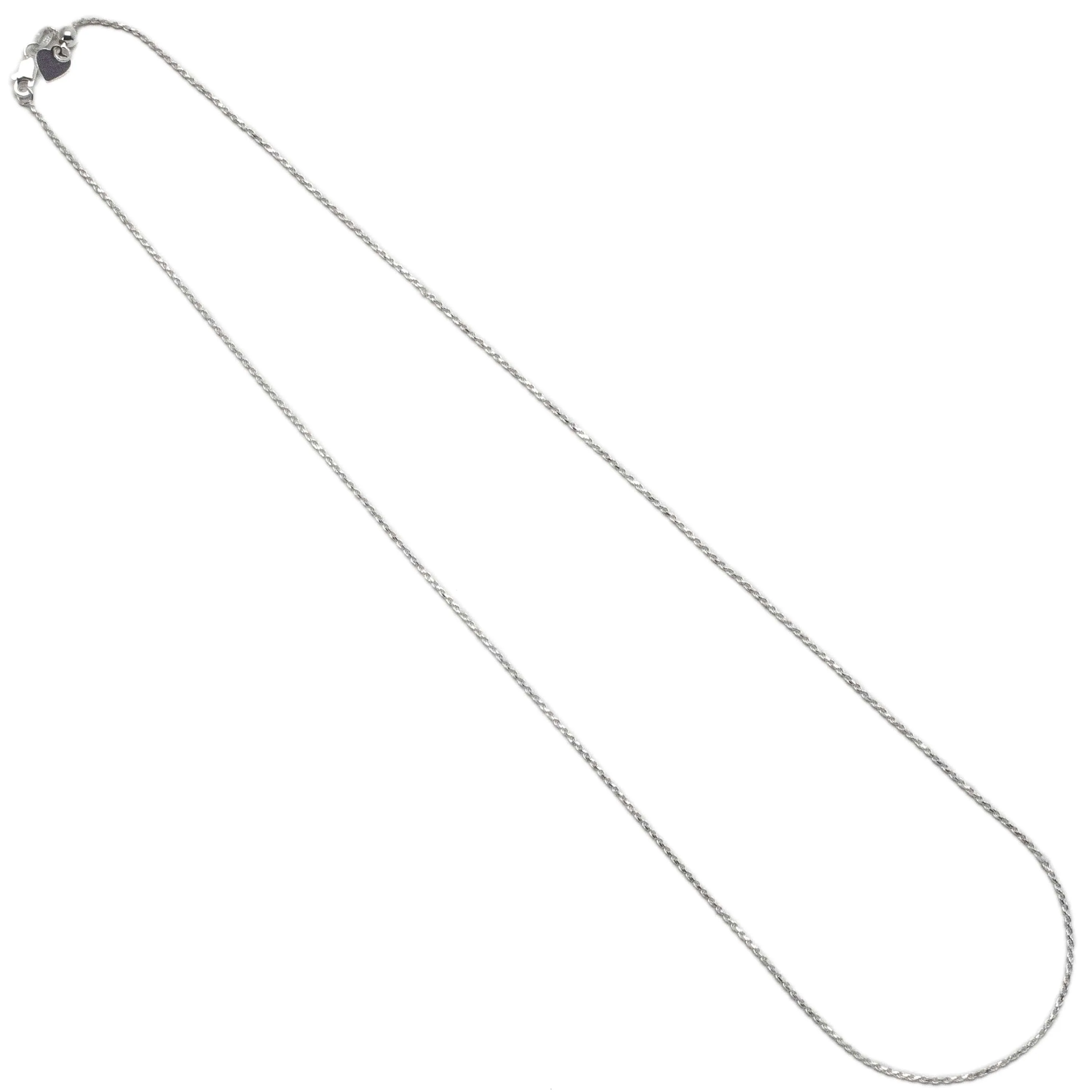 22" Italian Sterling Silver Twisted Rope Chain Necklace 1mm