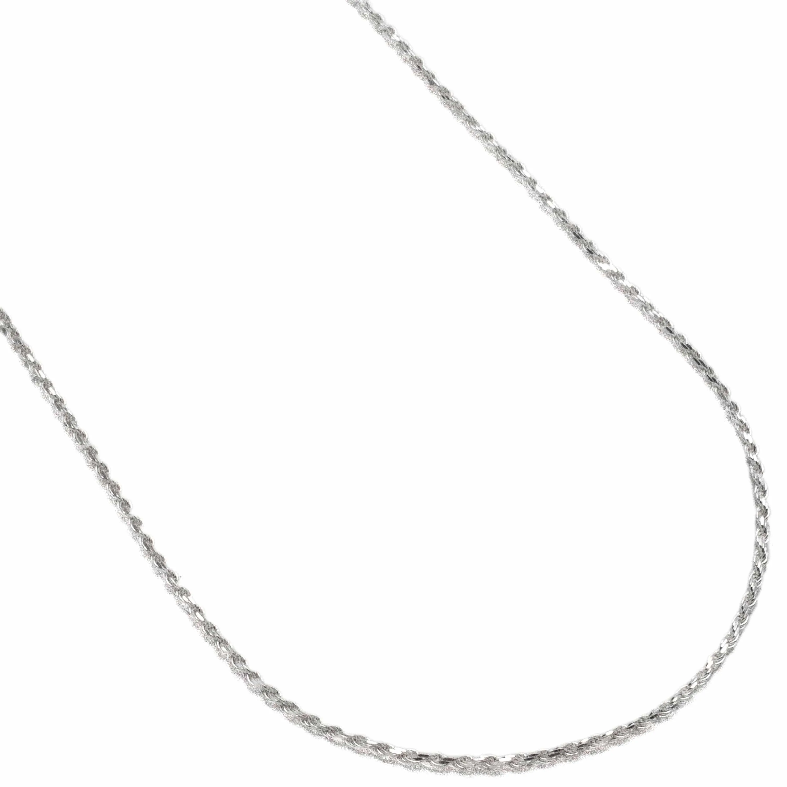22" Italian Sterling Silver Twisted Rope Chain Necklace 1mm