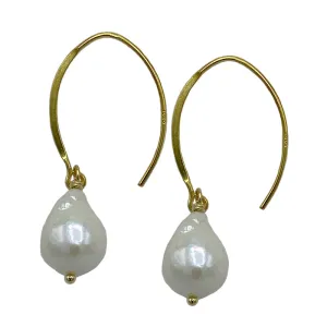302-01-G | EDISON OPEN HOOP EARRING (WHITE ON GOLD)