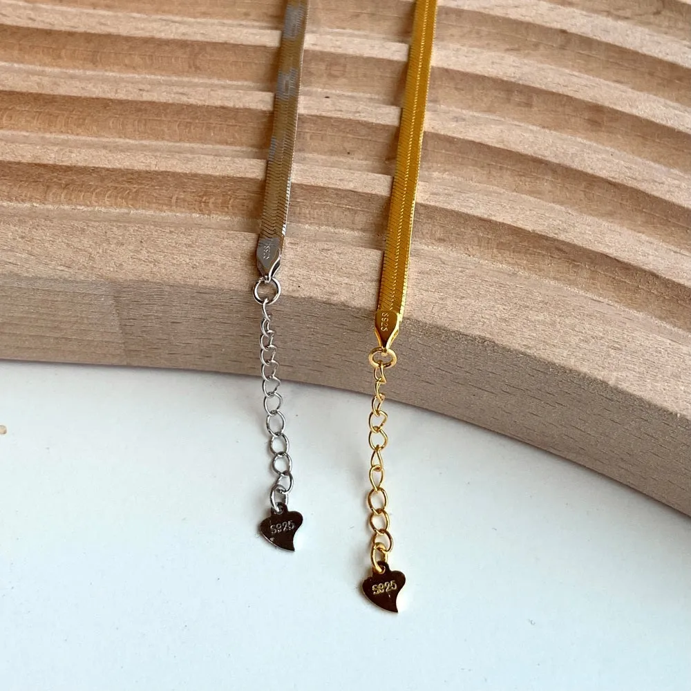 3mm Width Herringbone Snake Chain Bracelet