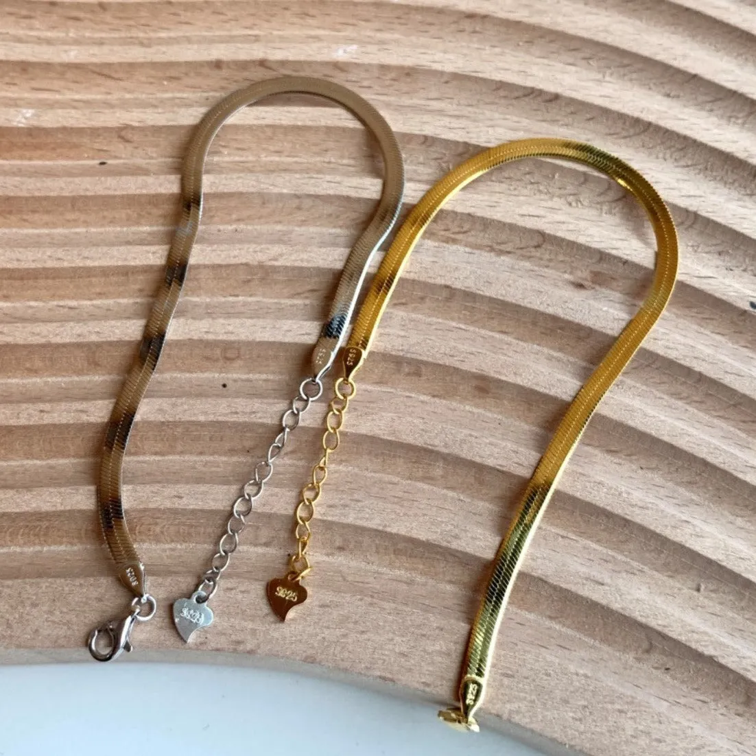 3mm Width Herringbone Snake Chain Bracelet