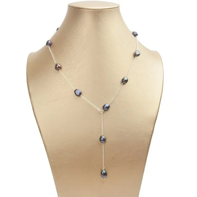 925 Sterling Silver freshwater Pearl Necklace