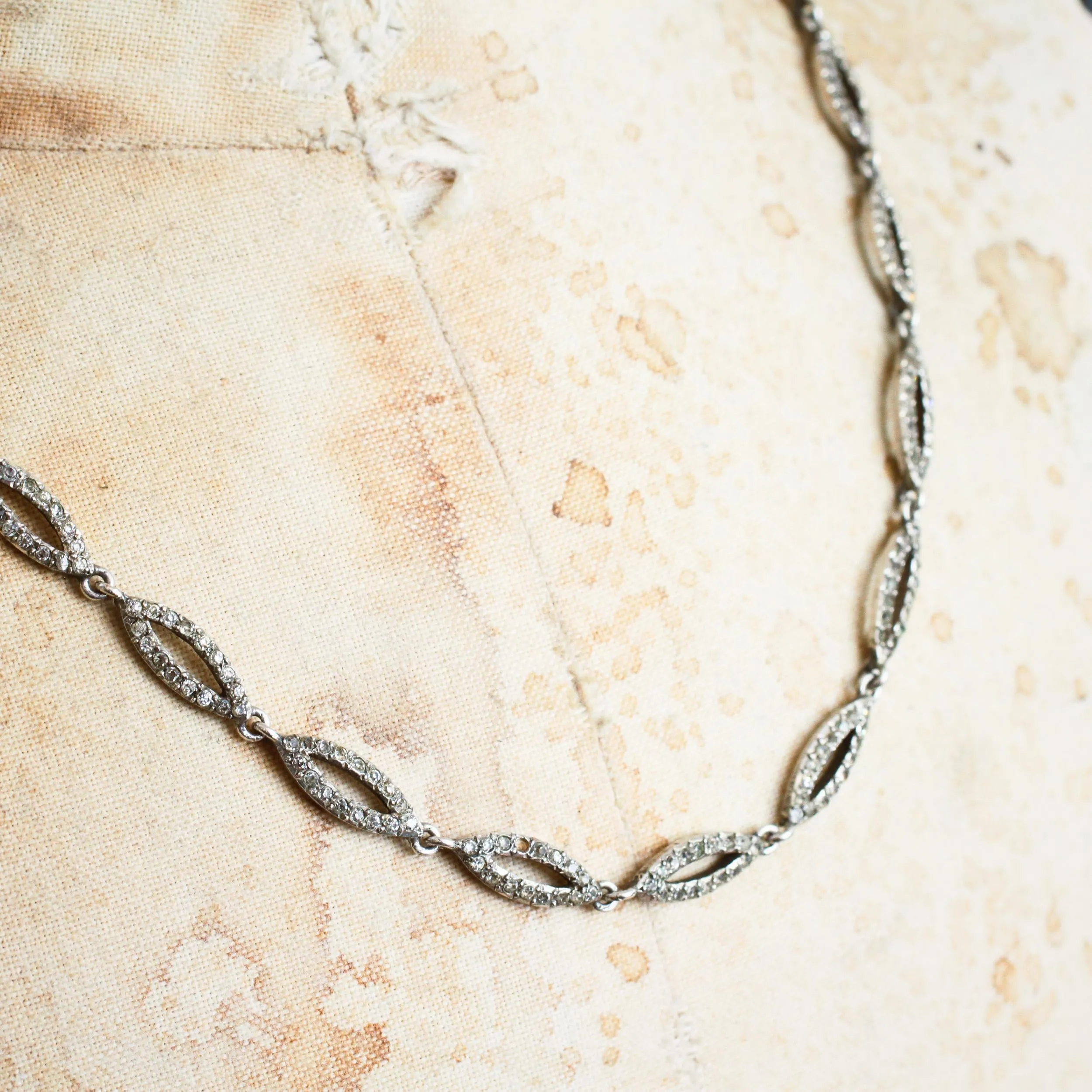 A Fine French Silver Paste Riviere Necklace