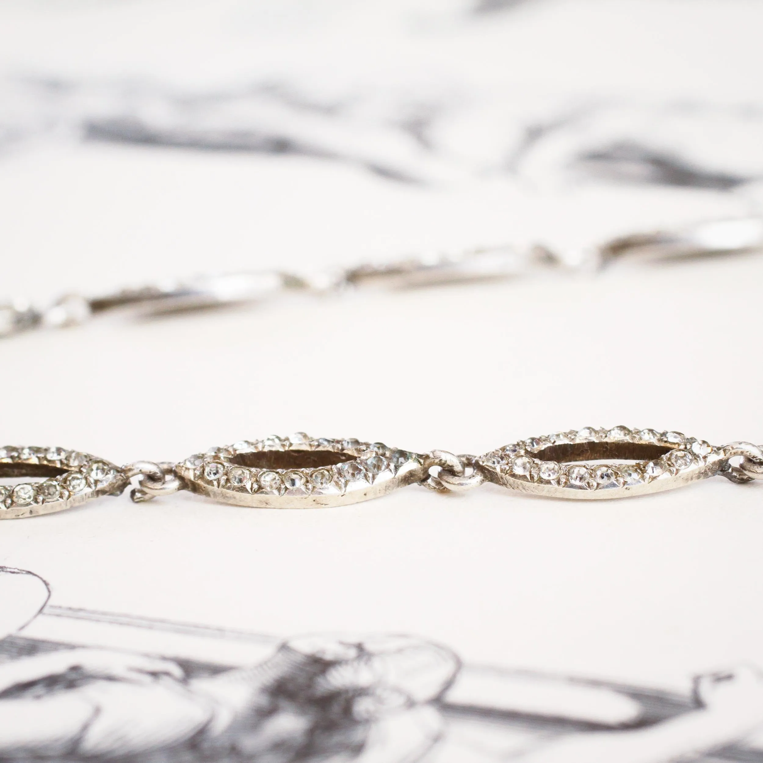 A Fine French Silver Paste Riviere Necklace