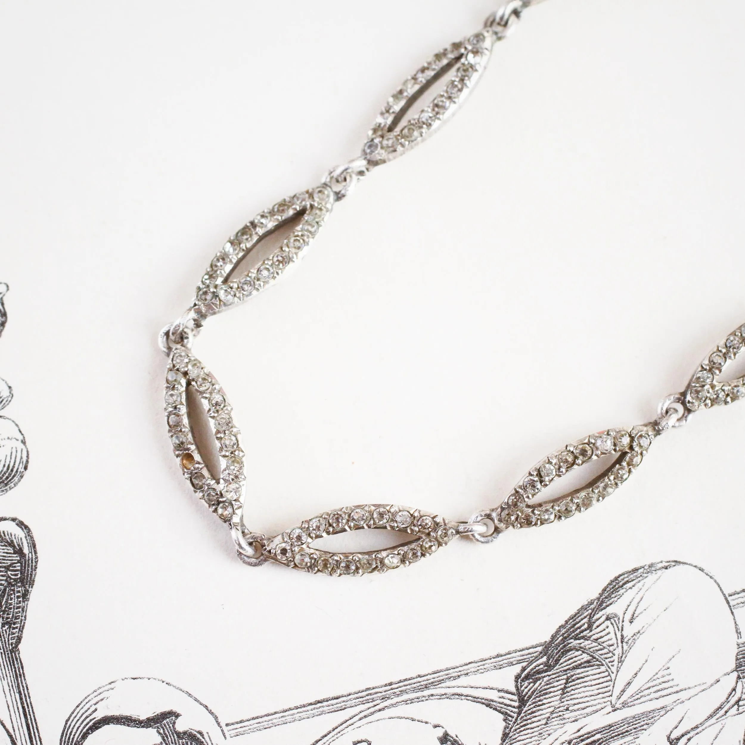 A Fine French Silver Paste Riviere Necklace