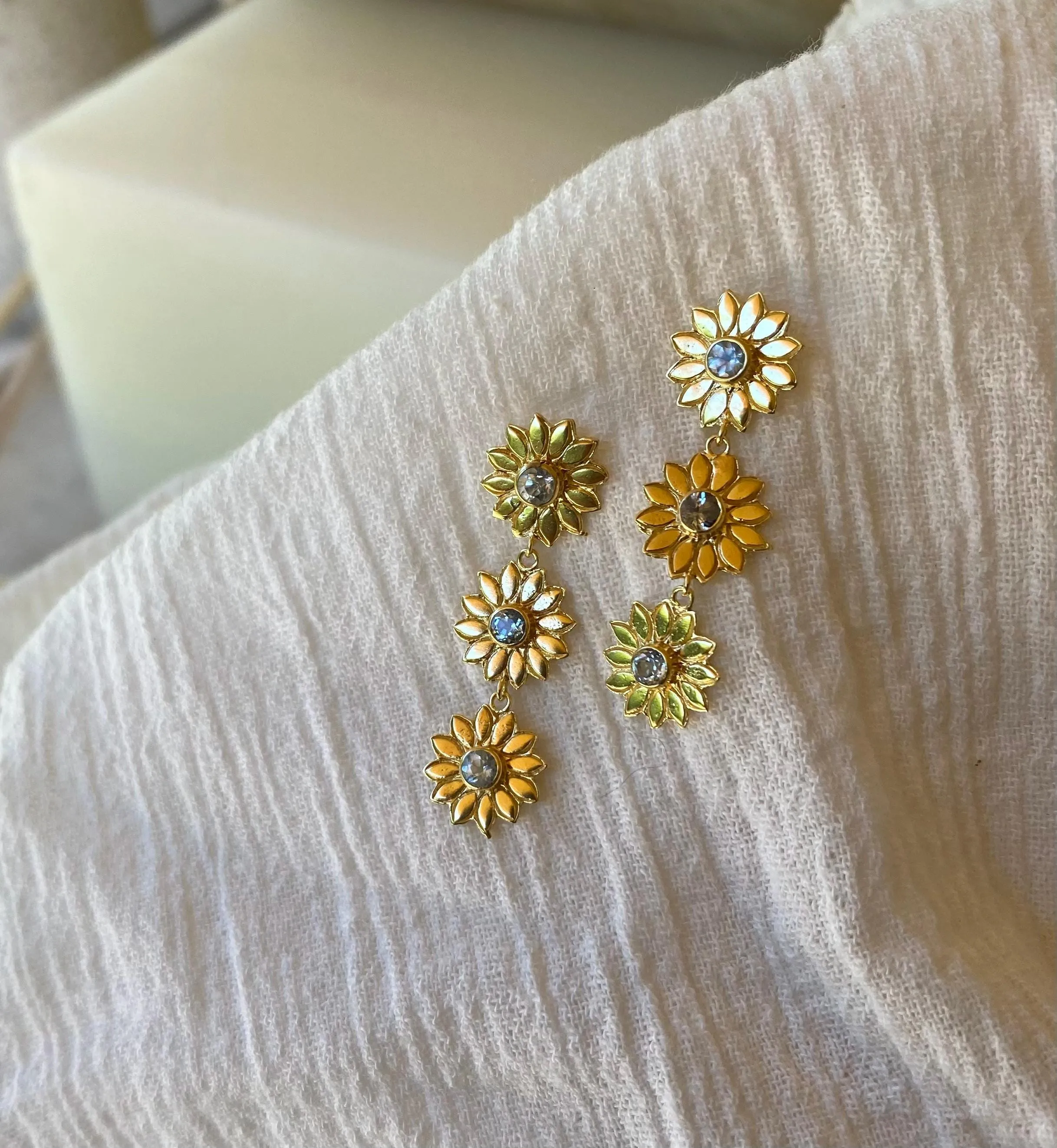 Amongst of the Flower Blue Topaz 14K Gold Vermeil