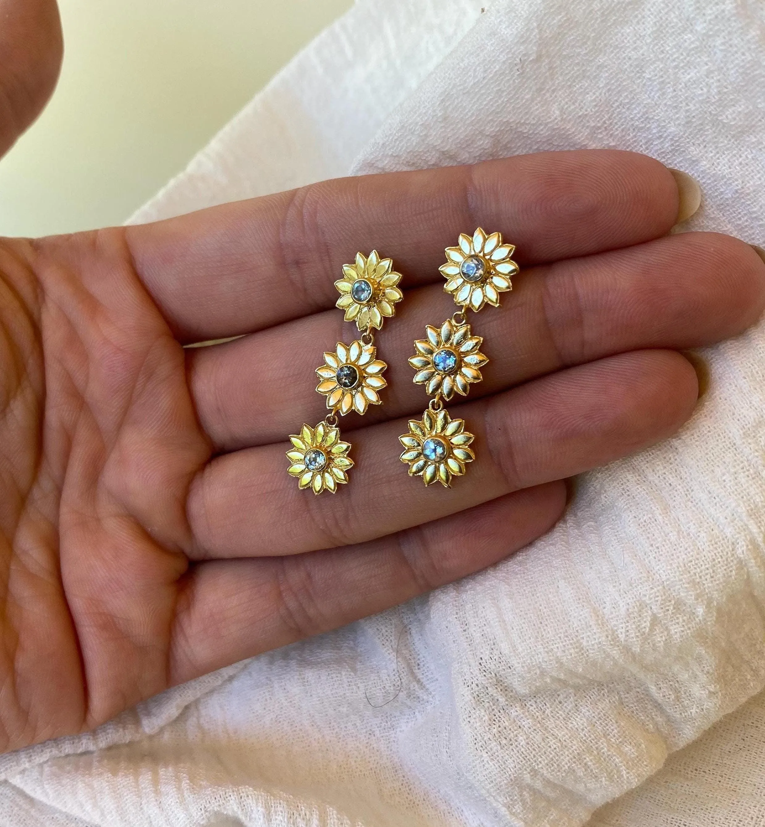 Amongst of the Flower Blue Topaz 14K Gold Vermeil