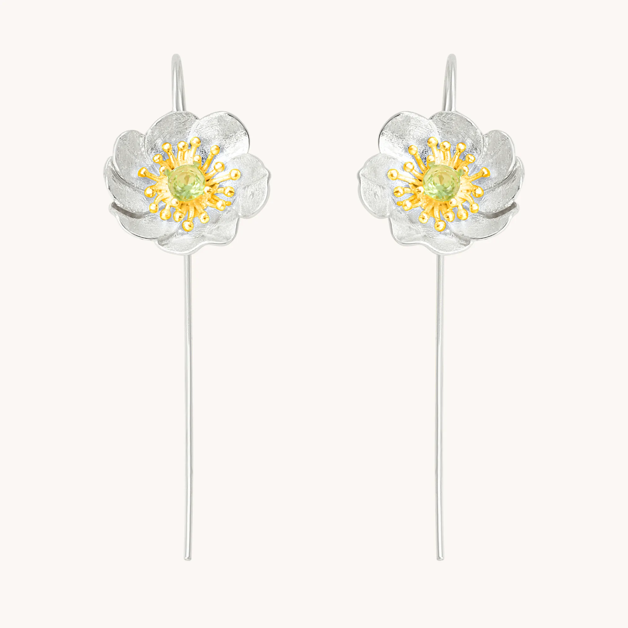 Anemone Silver Drop Earrings W.