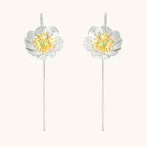 Anemone Silver Drop Earrings W.
