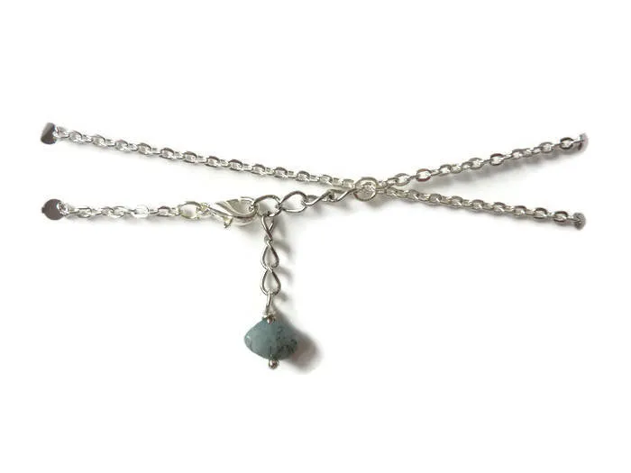Aquamarine Bracelet - Gemstone Wrap Bracelet. Layering wrap Bracelet. Birthstone for March