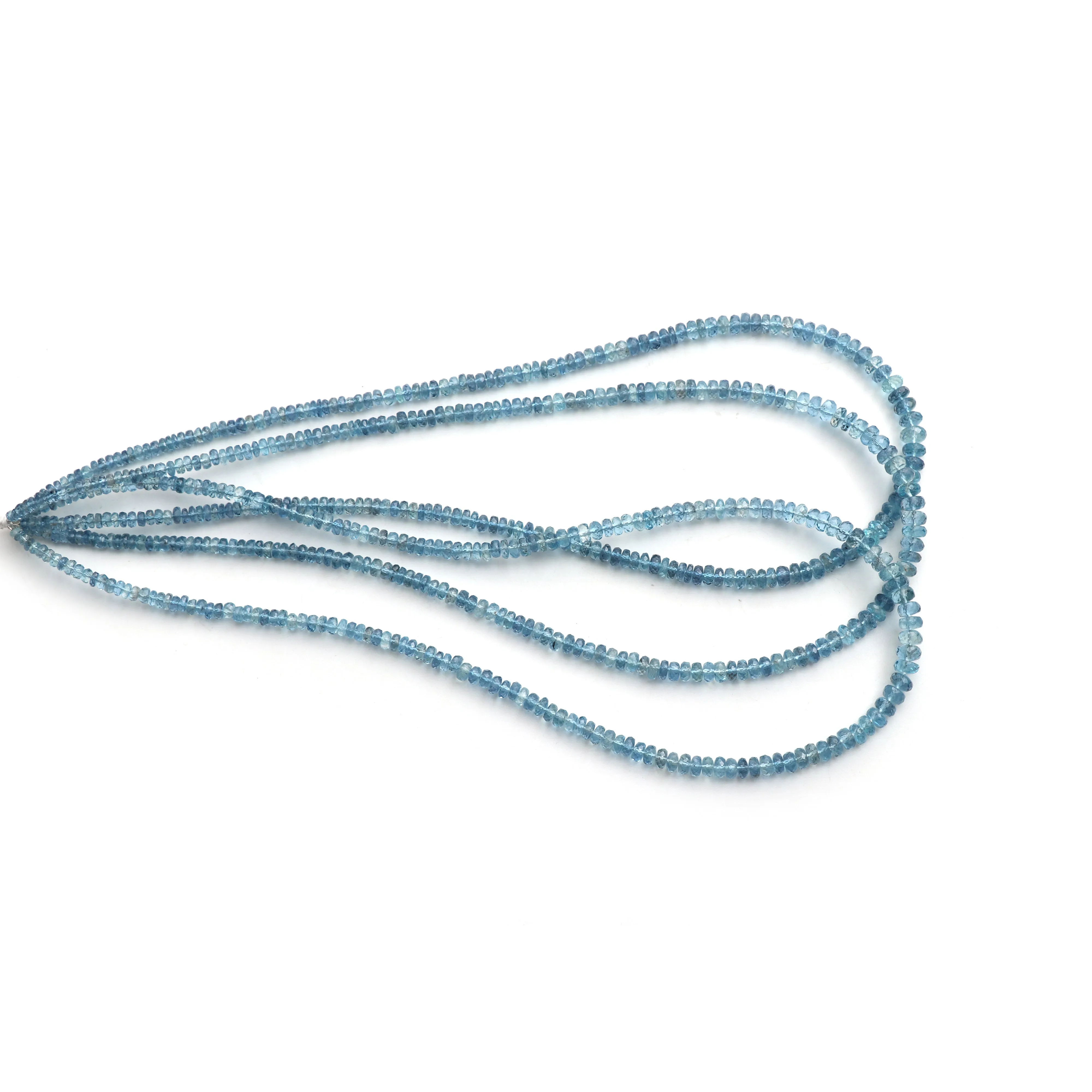 Aquamarine Faceted Rondelle Beads, 3.5 mm to 5.5 mm, Aquamarine Jewelry Making Beads, 18 Inches Full Strand, Price Per Strand