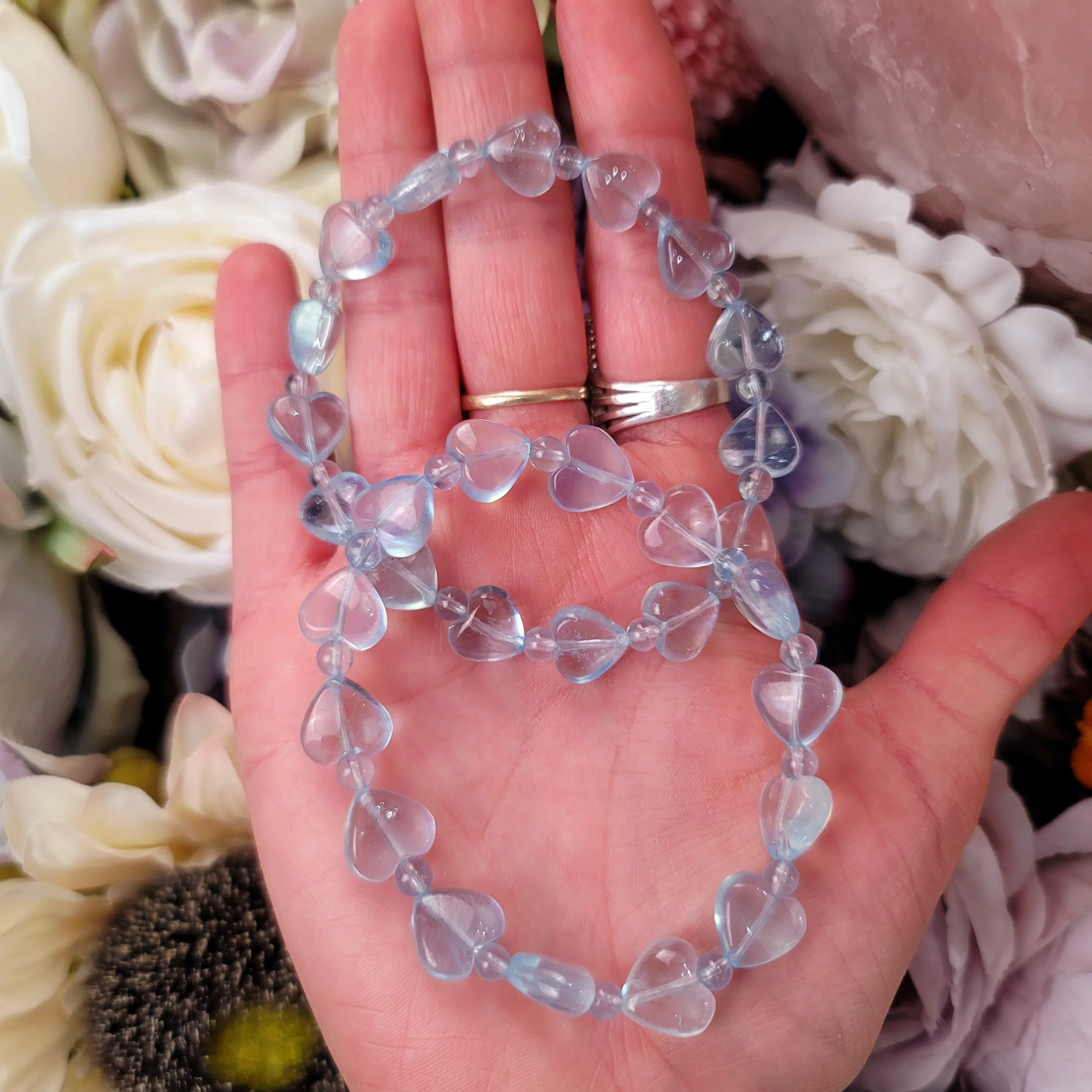 Aquamarine Heart Bracelet for Calm Communication and Tranquility