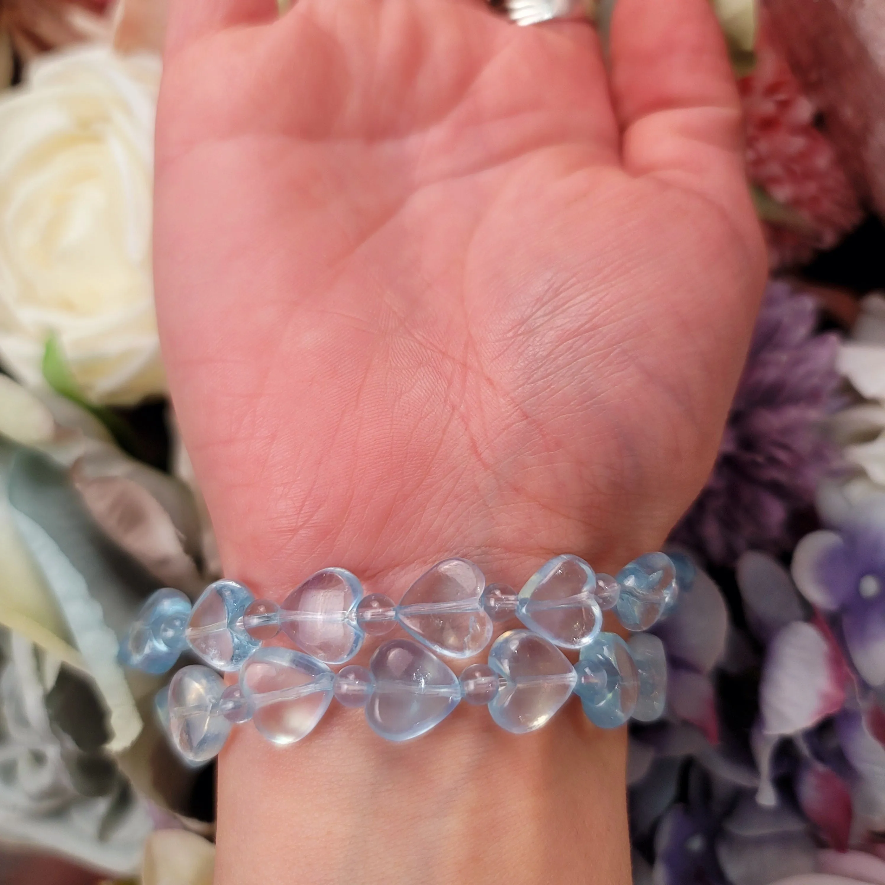 Aquamarine Heart Bracelet for Calm Communication and Tranquility
