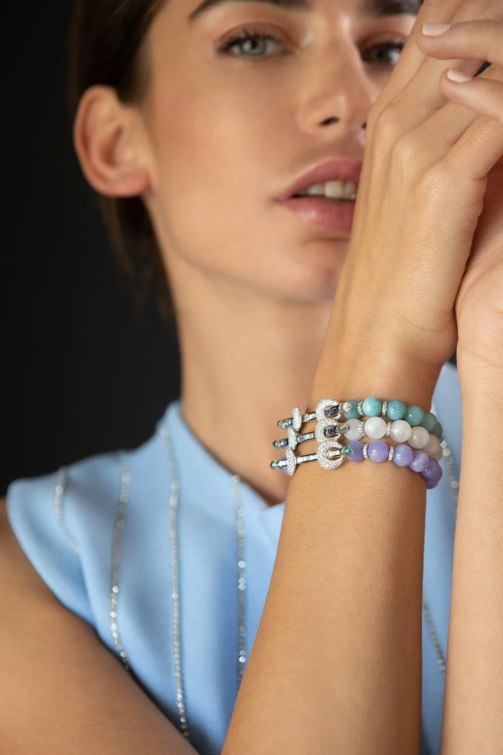 Aquamarine Ombre Chakra Bracelet