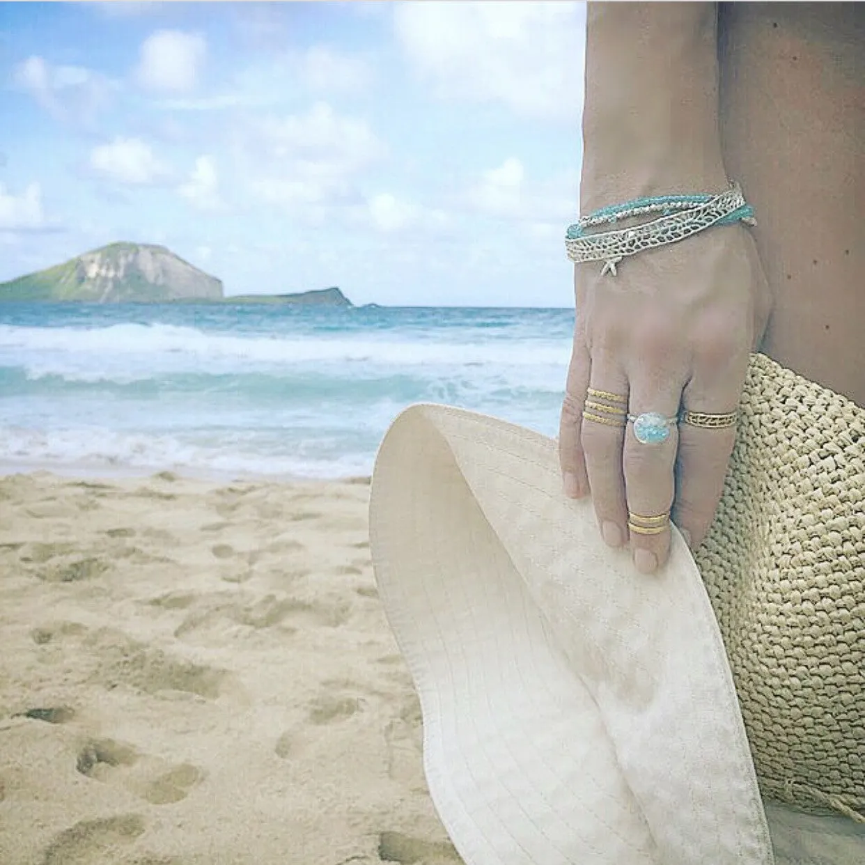 Aquamarine Starfish Bracelet