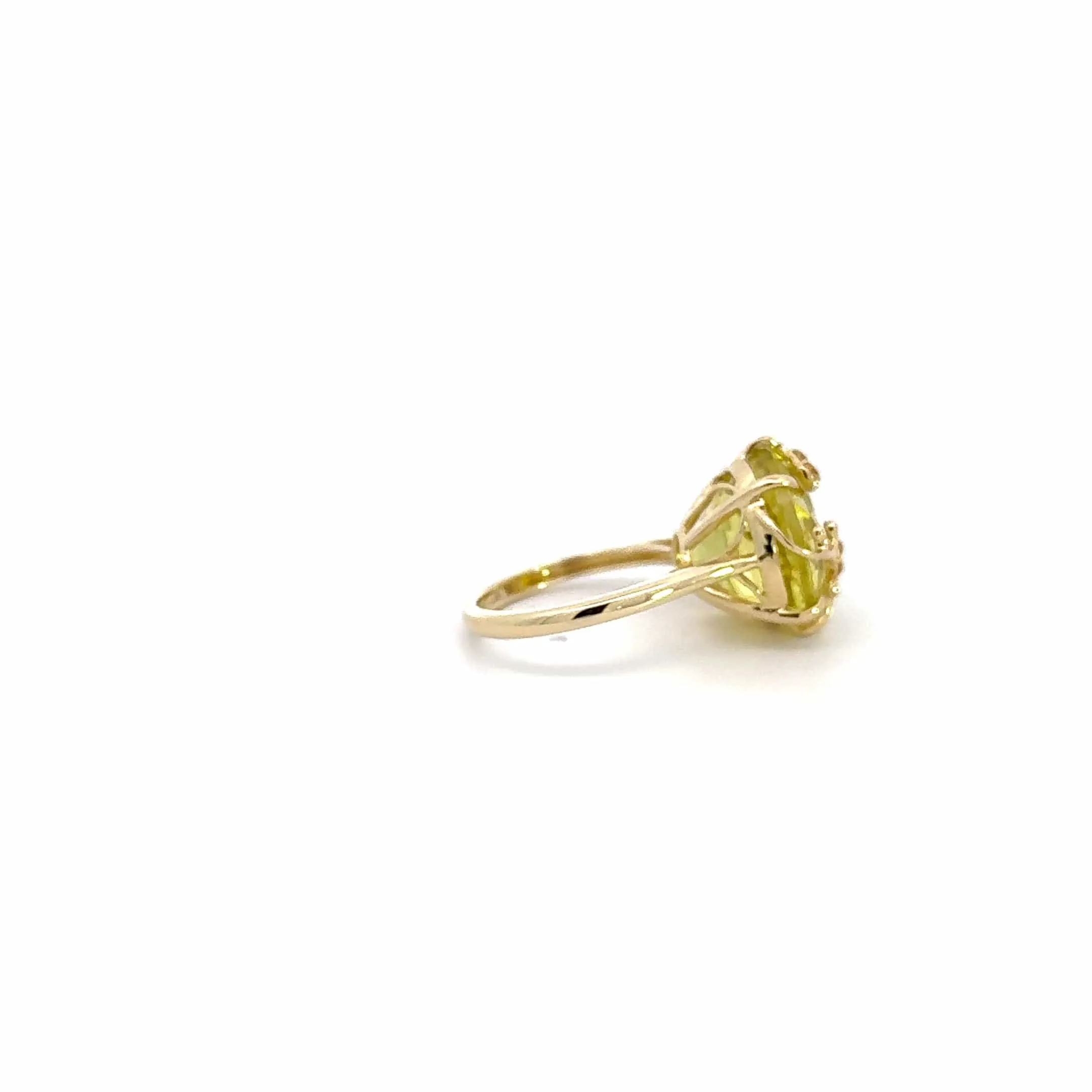 Baikalla™ 14k Yellow Gold Natural Peridot AAA & Citrine Ring