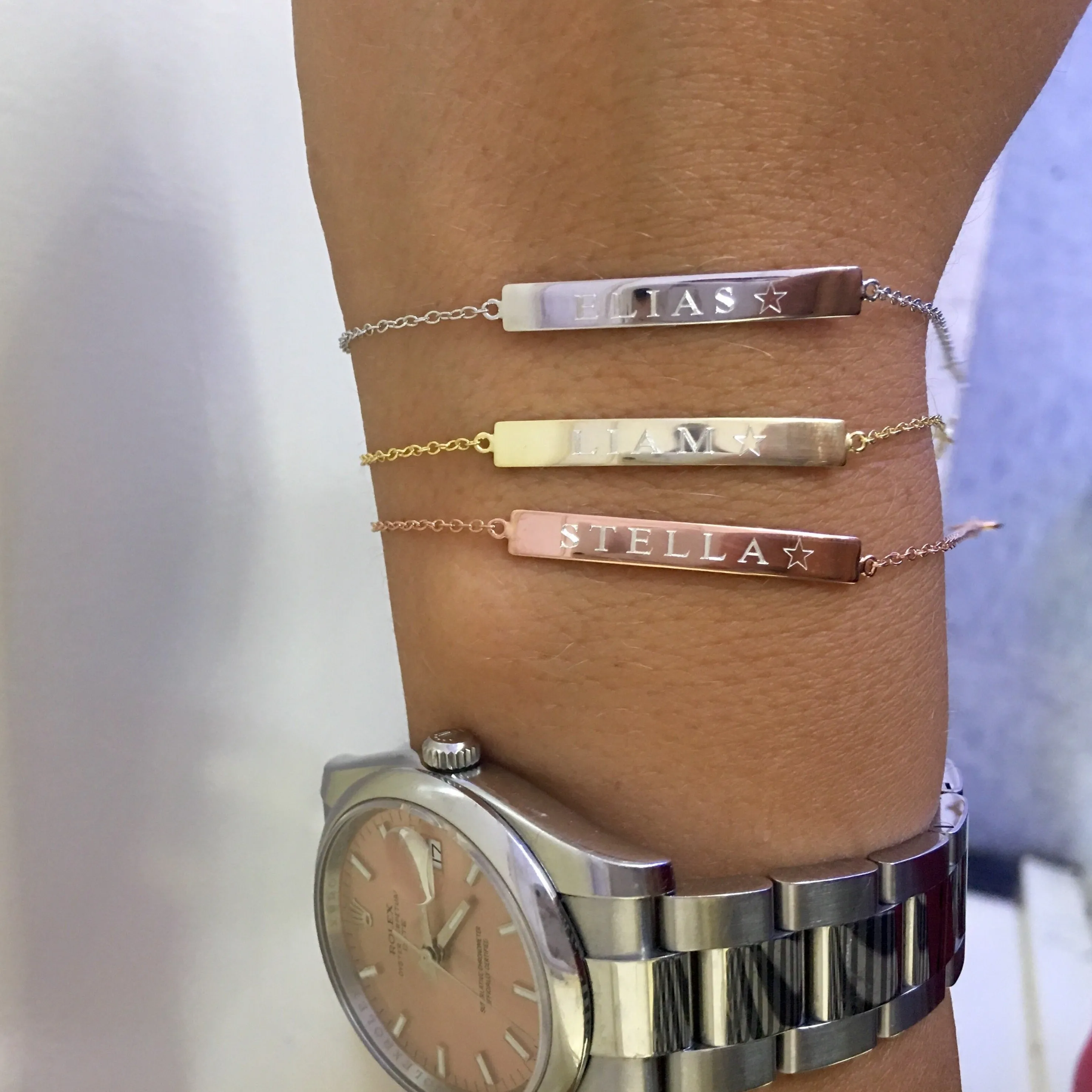 Bar Engraved Nameplate Bracelet