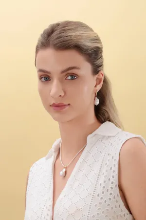 Baroque Pearl Leather Cord Necklace
