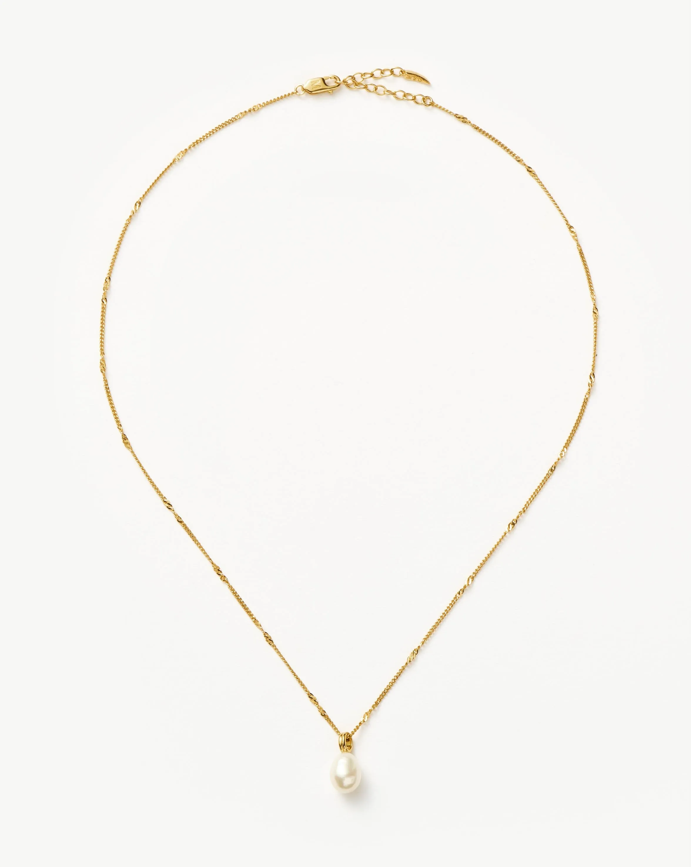 Baroque Pearl Twisted Chain Necklace | 18ct Gold Vermeil/Pearl