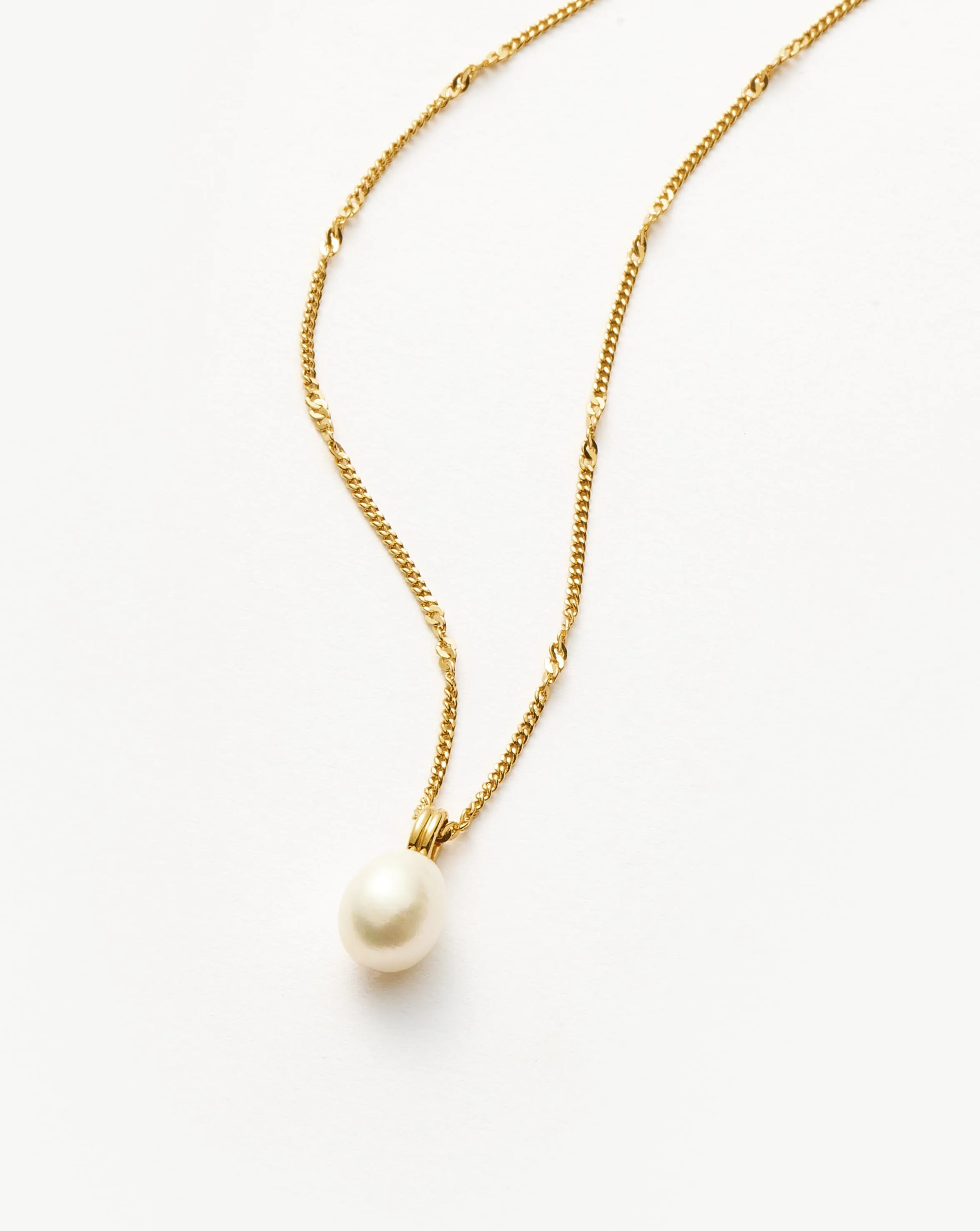 Baroque Pearl Twisted Chain Necklace | 18ct Gold Vermeil/Pearl
