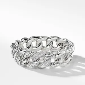 Belmont Curb Link Bracelet with Diamonds, 18mm