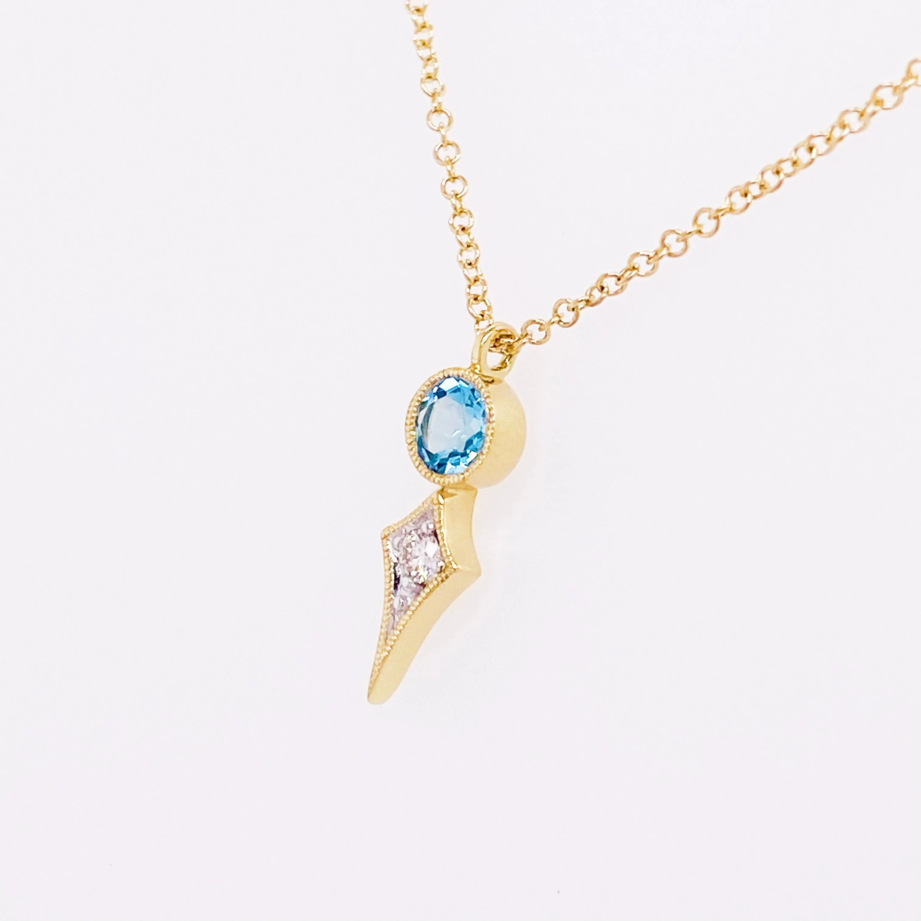 Blue Topaz & Diamond Necklace