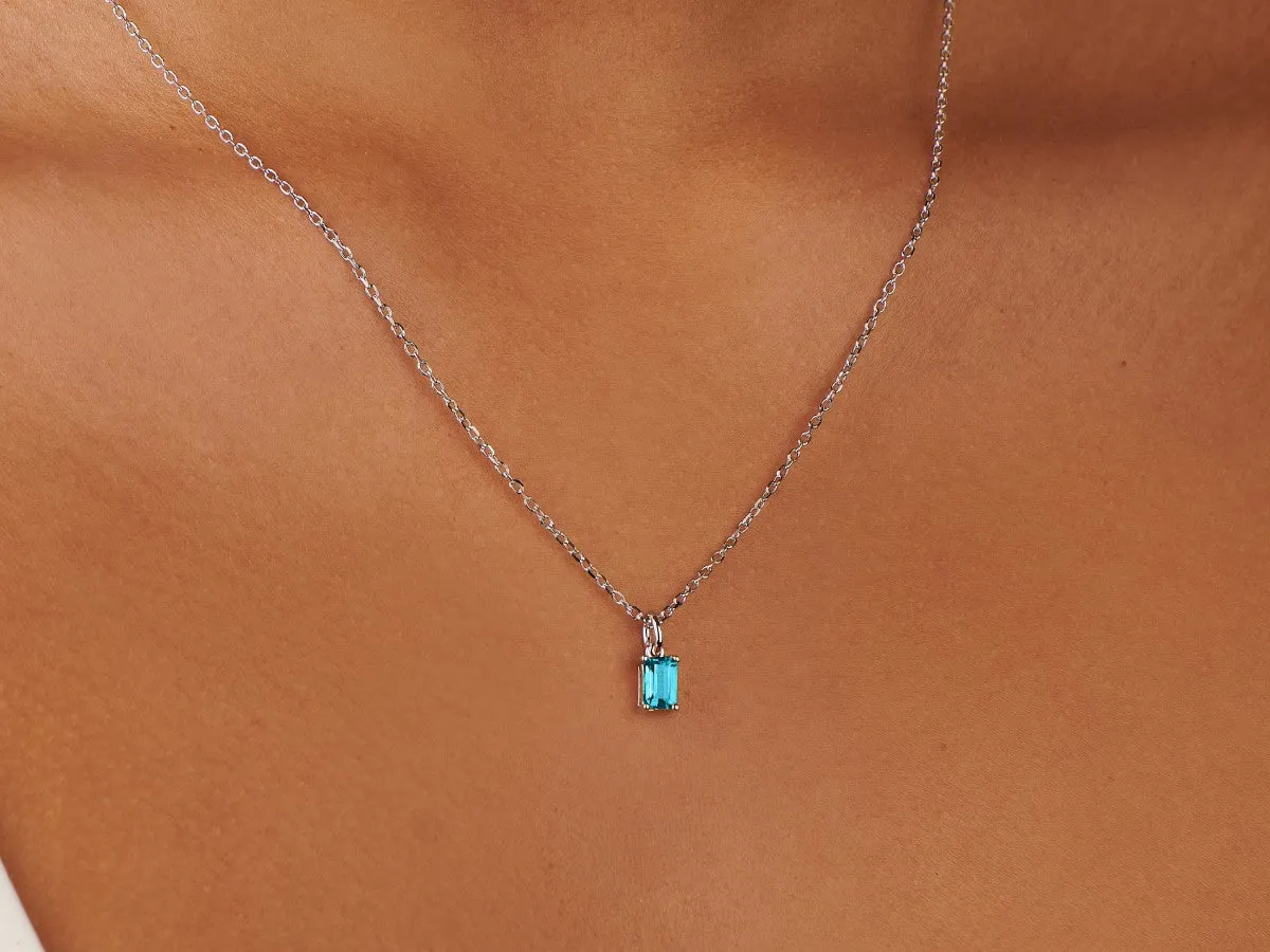 Blue Topaz Silver Necklace