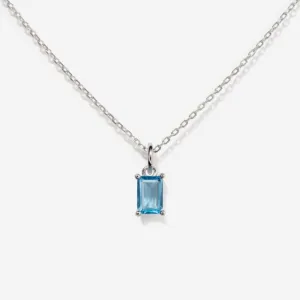 Blue Topaz Silver Necklace