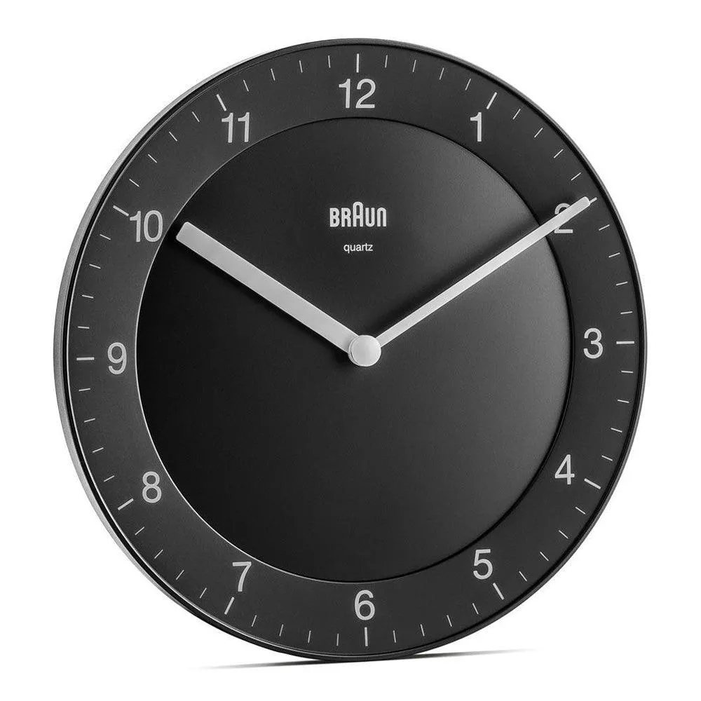 Braun Classic 20cm Black Wall Clock BC06B