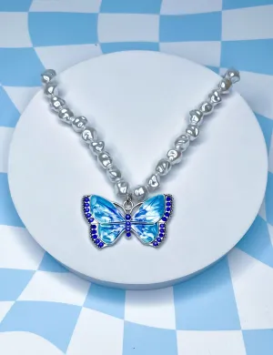 BUTTERFLY MAGIC NECKLACE - BLUE